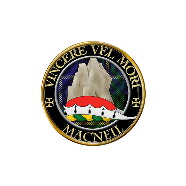 MacNeil (Vincere vel mori motto) Scottish Clan Crest Pin Badge
