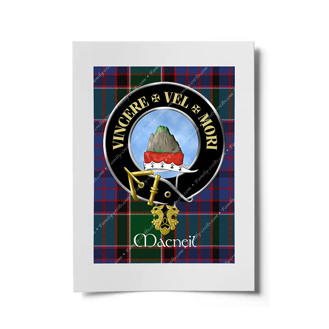 MacNeil (Vincere vel mori motto) Scottish Clan Crest Ready to Frame Print