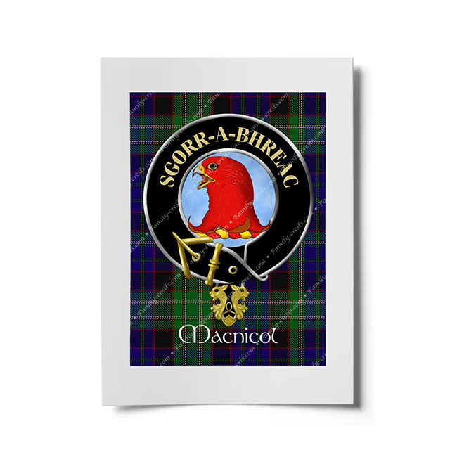 Macnicol Scottish Clan Crest Ready to Frame Print