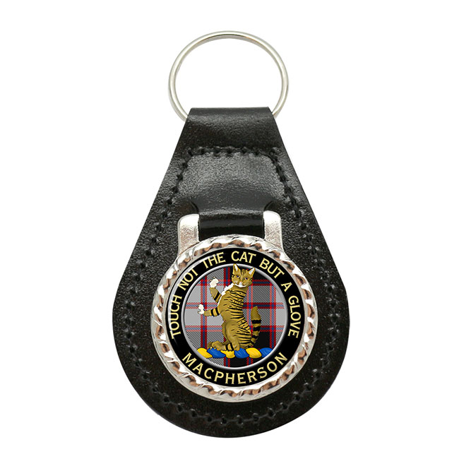 Macpherson Scottish Clan Crest Leather Key Fob