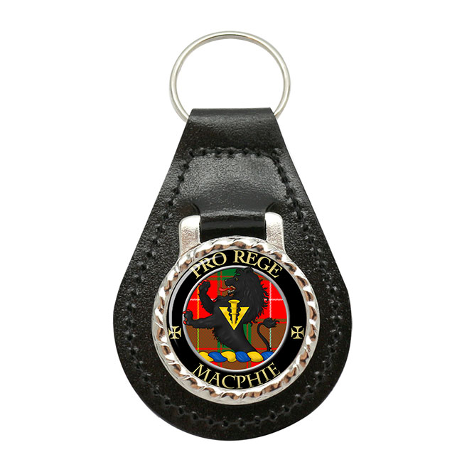 Macphie (Modern) Scottish Clan Crest Leather Key Fob
