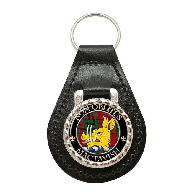 MacTavish Scottish Clan Crest Leather Key Fob