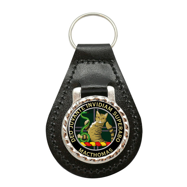 MacThomas Scottish Clan Crest Leather Key Fob