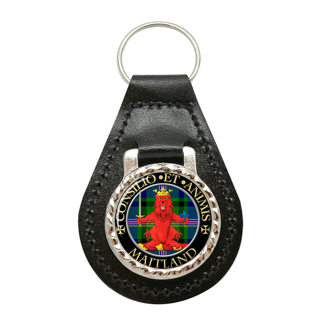 Maitland Scottish Clan Crest Leather Key Fob