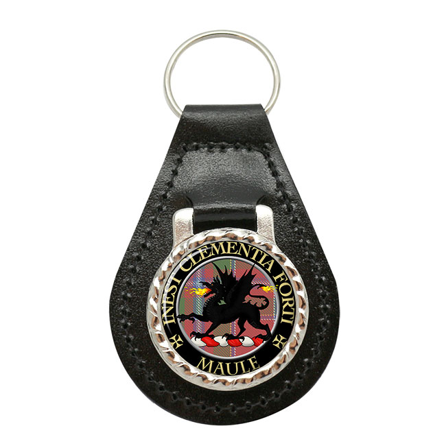 Maule Scottish Clan Crest Leather Key Fob