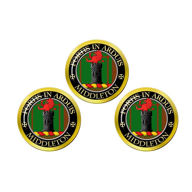 Middleton Scottish Clan Crest Golf Ball Markers