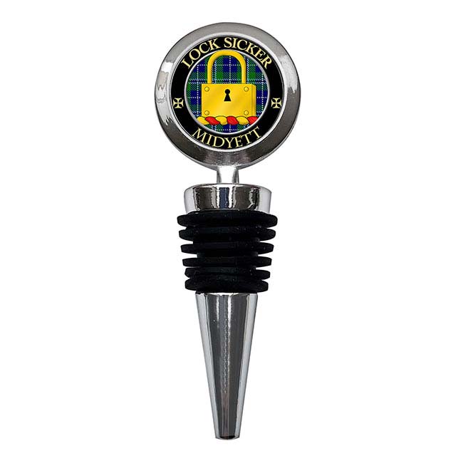 Midyett Scottish Clan Crest Bottle Stopper