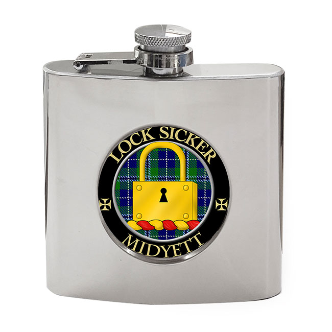 Midyett Scottish Clan Crest Hip Flask