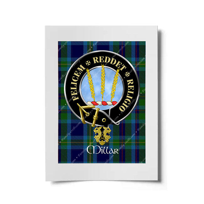 Millar Scottish Clan Crest Ready to Frame Print