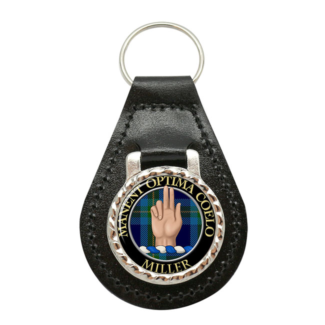 Miller Scottish Clan Crest Leather Key Fob