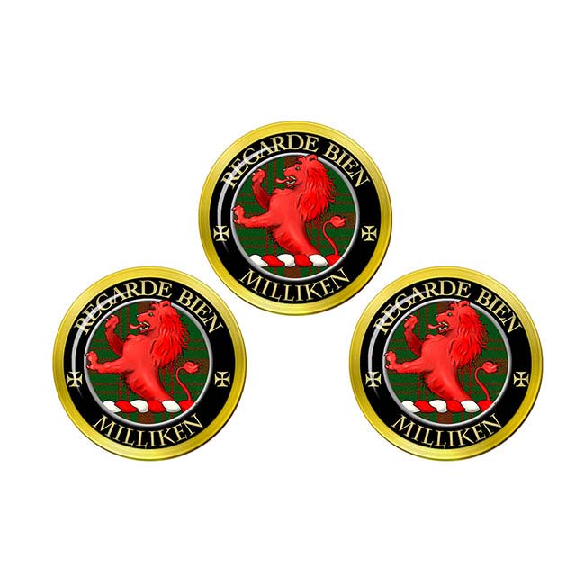 Milliken Scottish Clan Crest Golf Ball Markers