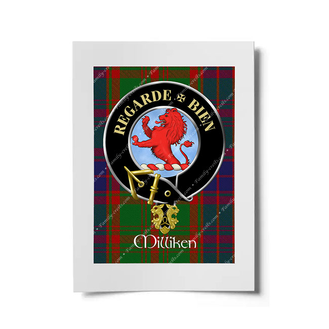 Milliken Scottish Clan Crest Ready to Frame Print