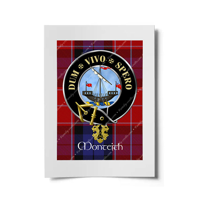 Monteith Scottish Clan Crest Ready to Frame Print