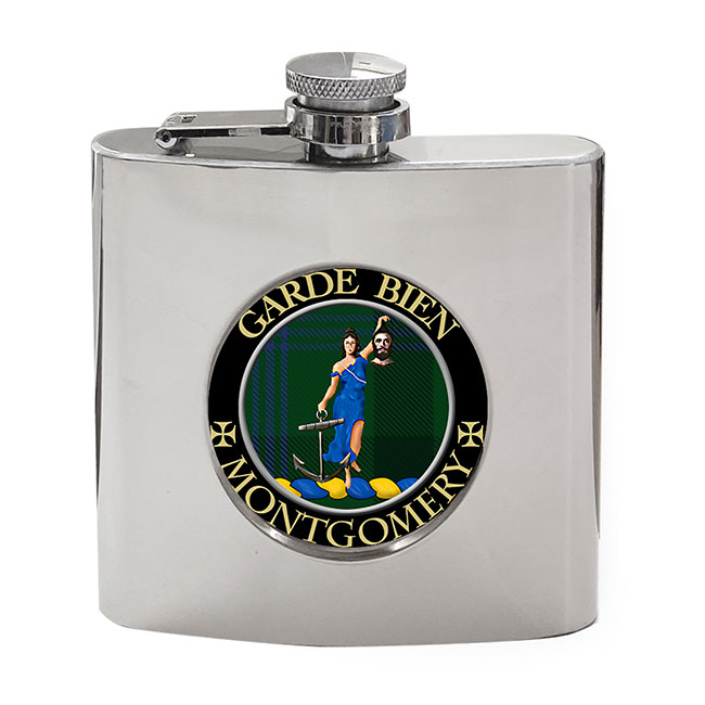 Montgomery Scottish Clan Crest Hip Flask