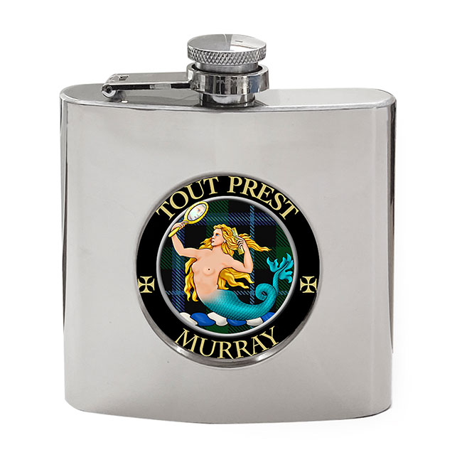 Murray (mermaid crest) Scottish Clan Crest Hip Flask