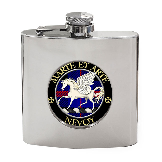 Nevoy Scottish Clan Crest Hip Flask