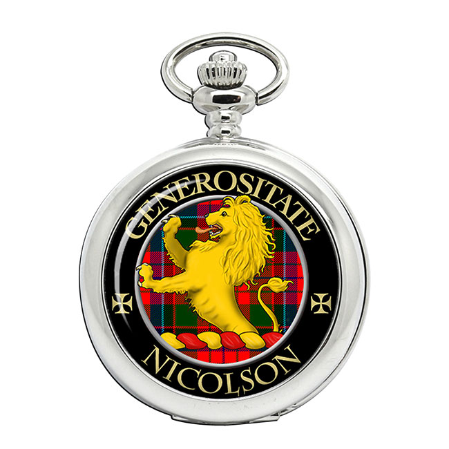 Nicolson Scottish Clan Crest Pocket Watch