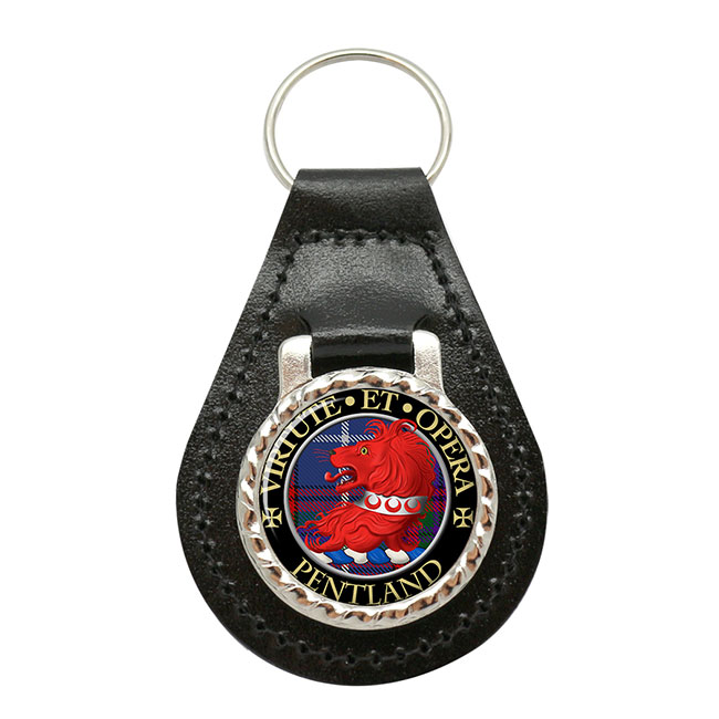 Pentland Scottish Clan Crest Leather Key Fob