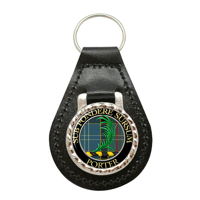 Porter Scottish Clan Crest Leather Key Fob