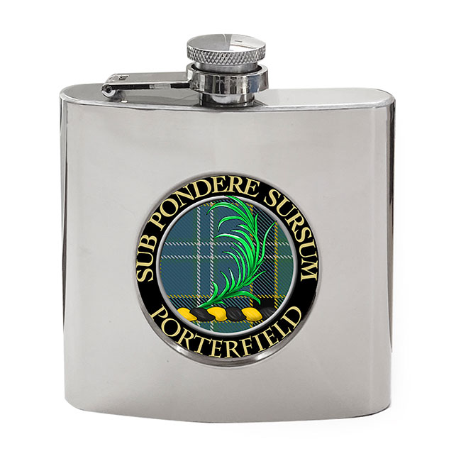 Porterfield Scottish Clan Crest Hip Flask