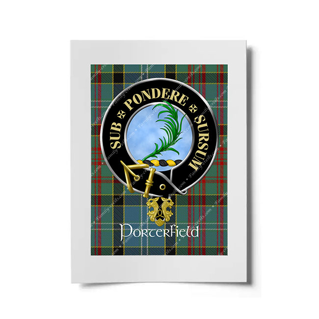 Porterfield Scottish Clan Crest Ready to Frame Print Family Crests
