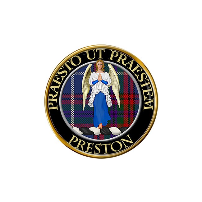 Preston Scottish Clan Crest Pin Badge