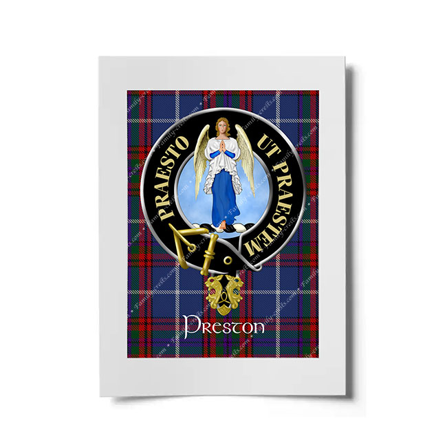 Preston Scottish Clan Crest Ready to Frame Print