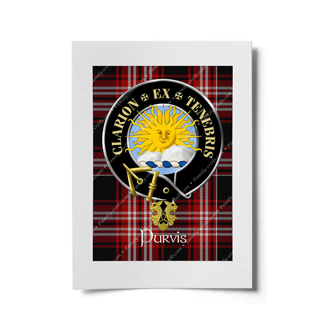 Purvis Scottish Clan Crest Ready to Frame Print
