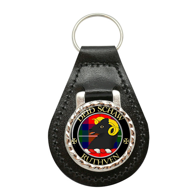 Ruthven Scottish Clan Crest Leather Key Fob