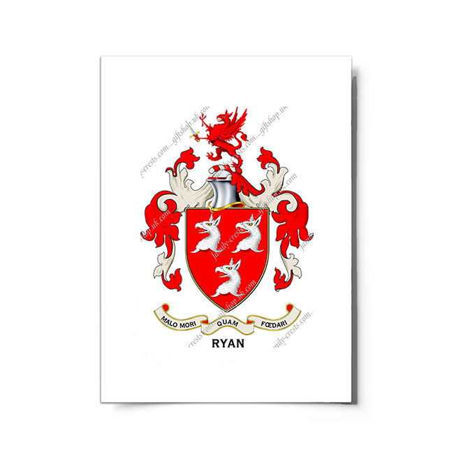 Ryan (Ireland) Coat of Arms Print