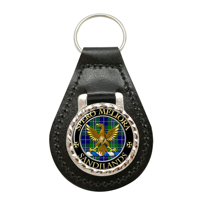 Sandilands Scottish Clan Crest Leather Key Fob