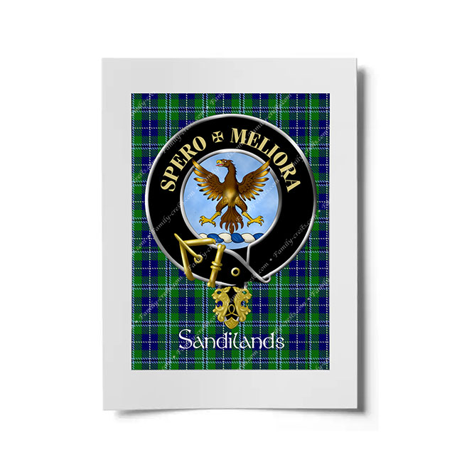 Sandilands Scottish Clan Crest Ready to Frame Print