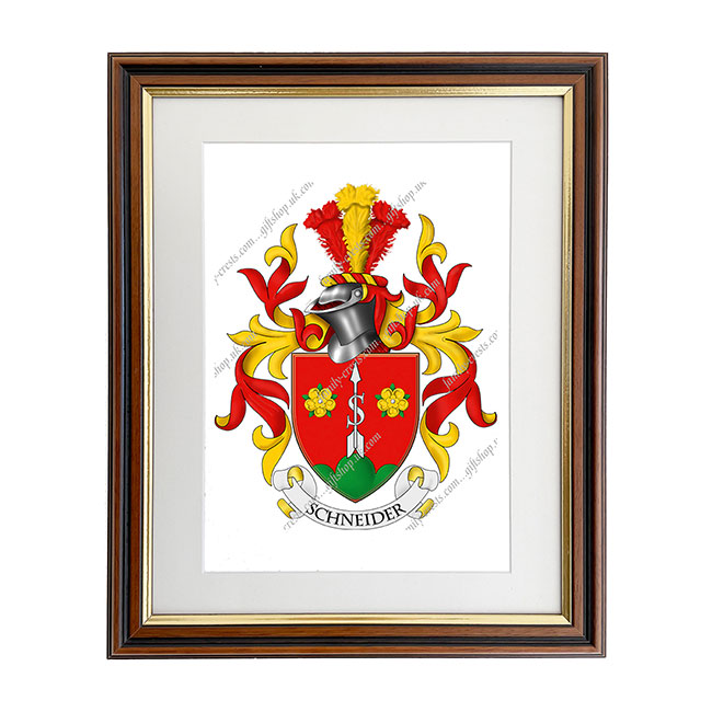 Schneider (Swiss) Coat of Arms Framed Print