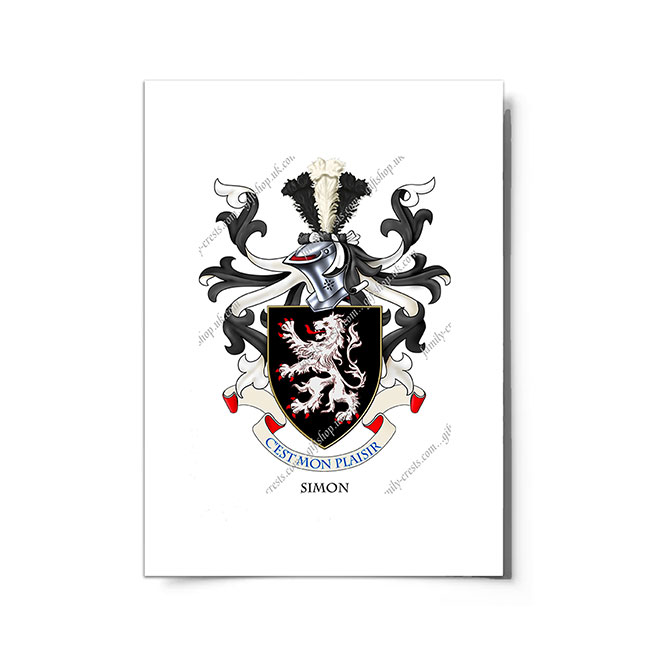 Simon (France) Coat of Arms Print