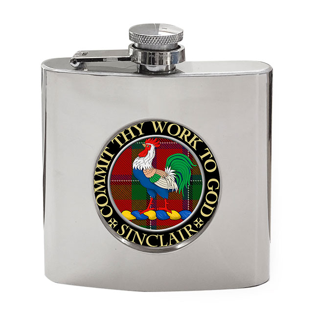 Sinclair Scottish Clan Crest Hip Flask