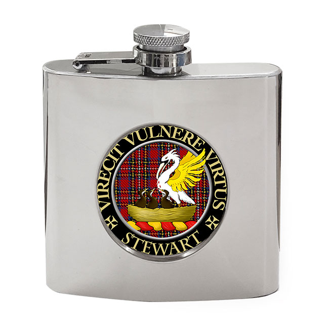 Stewart Scottish Clan Crest Hip Flask