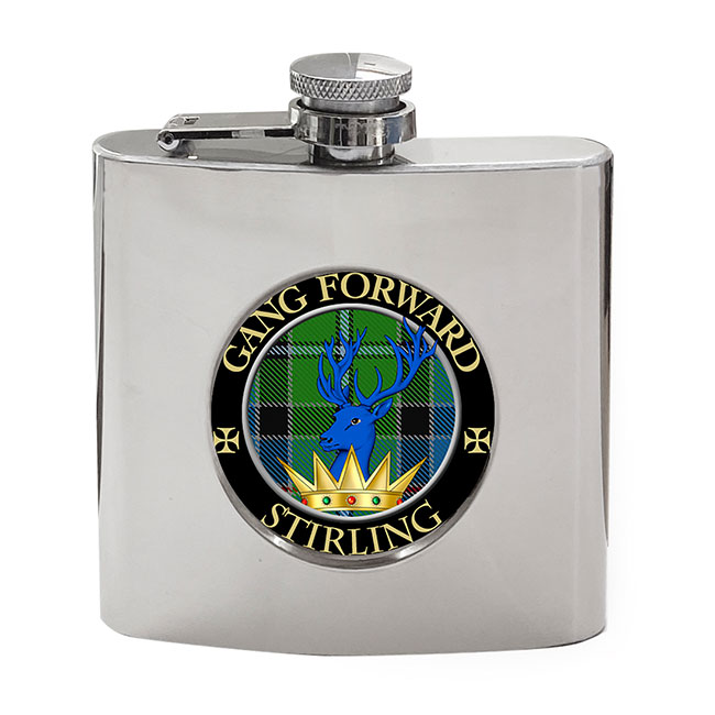 Stirling Scottish Clan Crest Hip Flask