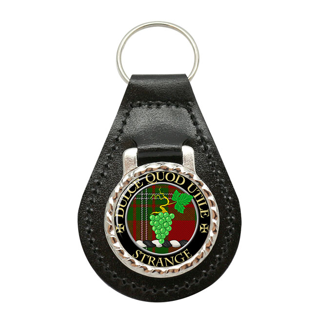 Strange Scottish Clan Crest Leather Key Fob
