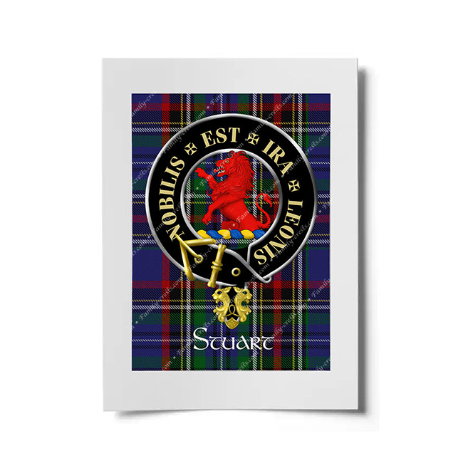 Stuart Scottish Clan Crest Ready to Frame Print