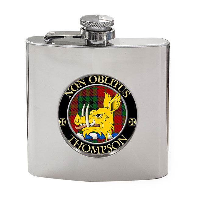 Thompson (Mactavish) Scottish Clan Crest Hip Flask