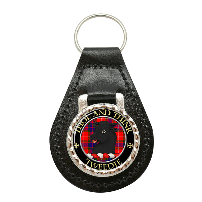 Tweedie Scottish Clan Crest Leather Key Fob