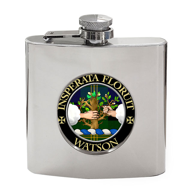 Watson Scottish Clan Crest Hip Flask