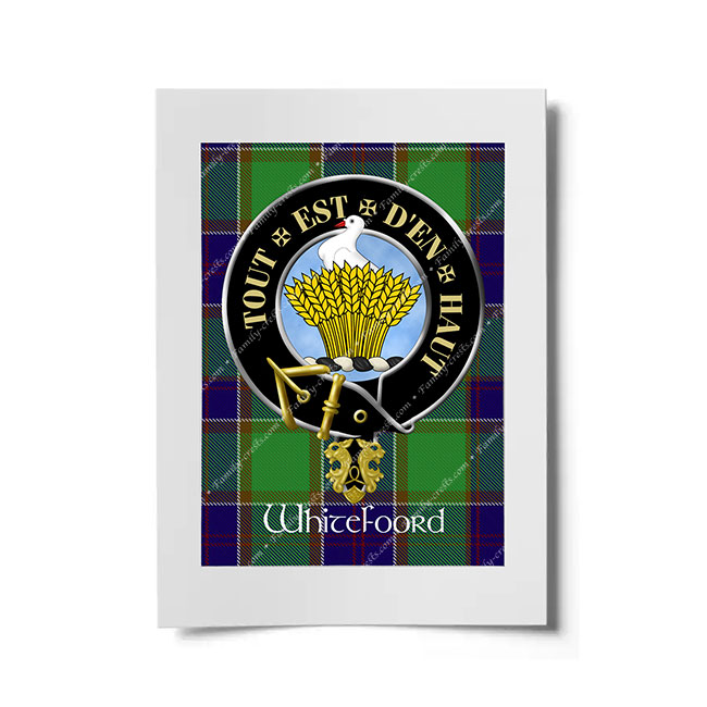 Whitefoord Scottish Clan Crest Ready to Frame Print - Family Crests
