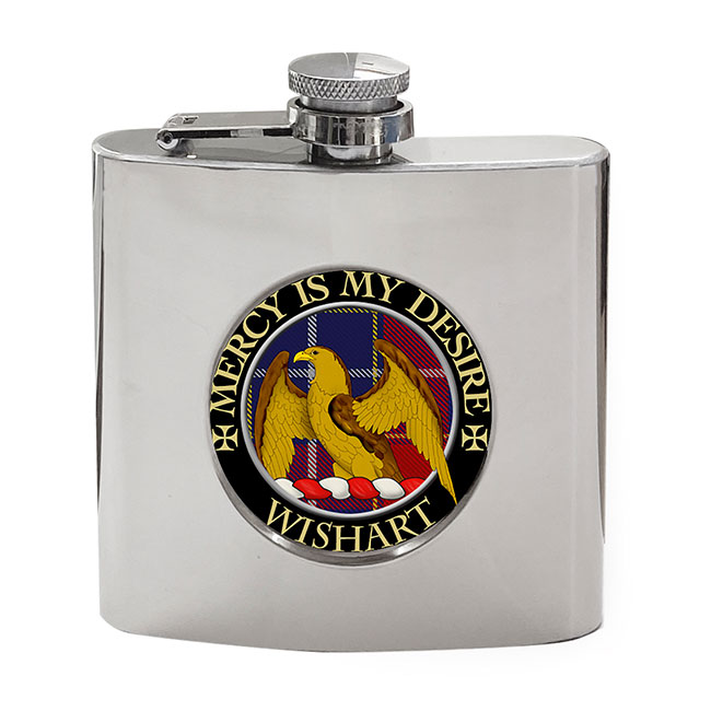 Wishart Scottish Clan Crest Hip Flask