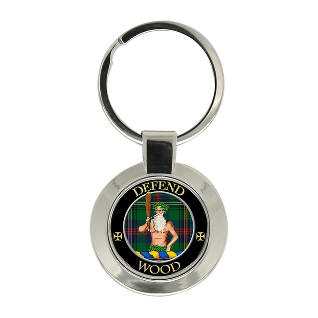 Wood Scottish Clan Crest Key Ring