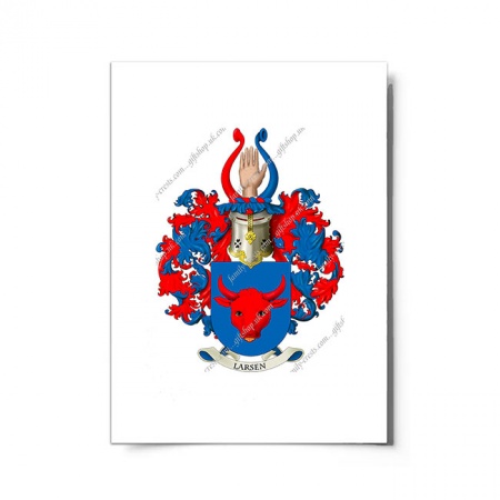 Larsen (Denmark) Coat of Arms Print