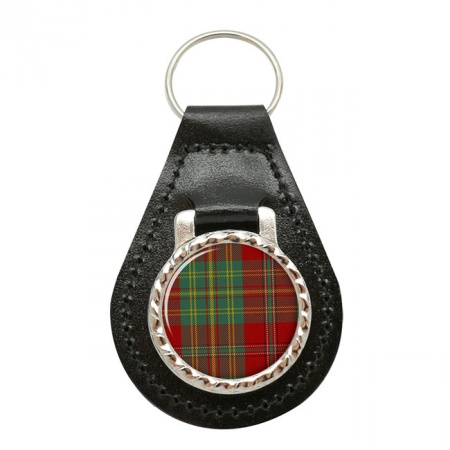 Leask Scottish Tartan Leather Key Fob