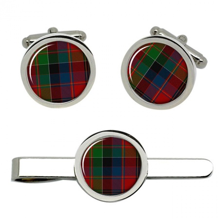 Leith Scottish Tartan Cufflinks and Tie Clip Set
