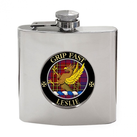 Leslie Scottish Clan Crest Hip Flask