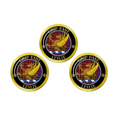 Leslie Scottish Clan Crest Golf Ball Markers